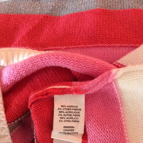 2/$15! Children’s Place Pink Striped Short Sleeve Sweater Dress Sz 10-12 Large - Picture 4 of 5